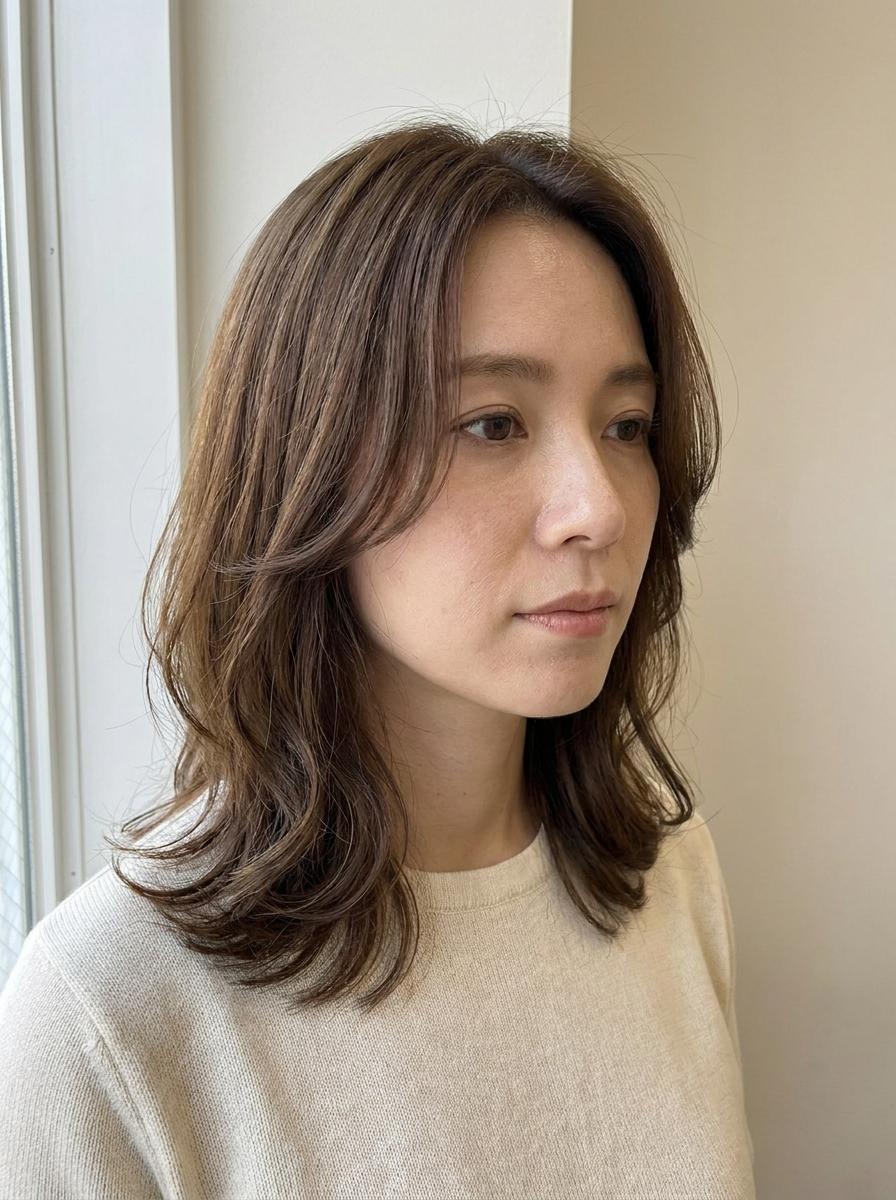 Mittellange Haare mit Face Framing - Haarschnitt Idee mittellang